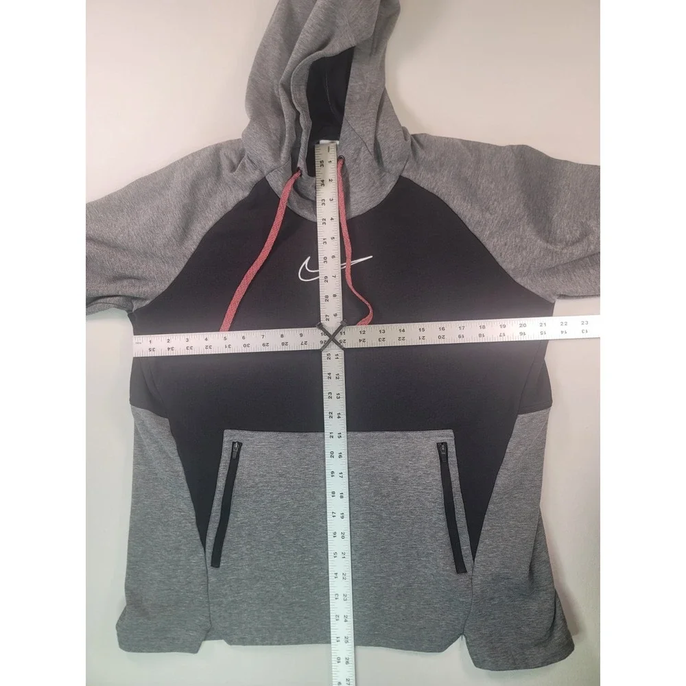 Nike Therma-FIT Pullover Hoodie Gray Black Swoosh Men's Large